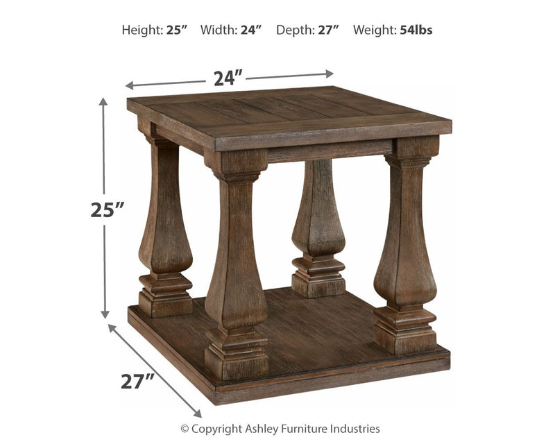 Johnelle - Gray - Rectangular End Table - JaxCo Furniture