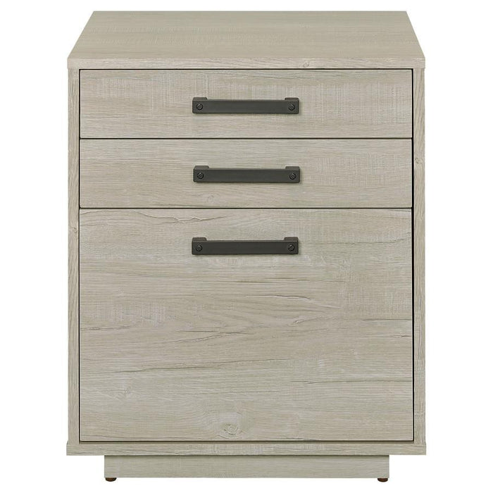 Loomis - 3-Drawer Home Office File Cabinet - Whitewashed Gray - JaxCo Furniture