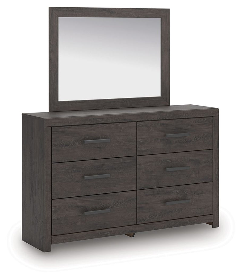 Prendonea - Charcoal - Dresser and Mirror - JaxCo Furniture