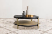 Arini - Round Coffee Table With Storage Shelf - JaxCo Furniture