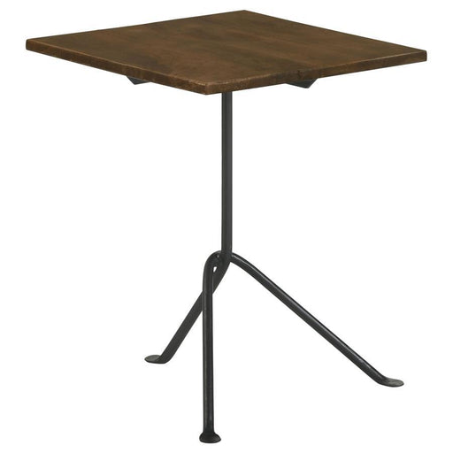 Heitor - Square Wood Top Accent Side Table - Dark Brown - JaxCo Furniture