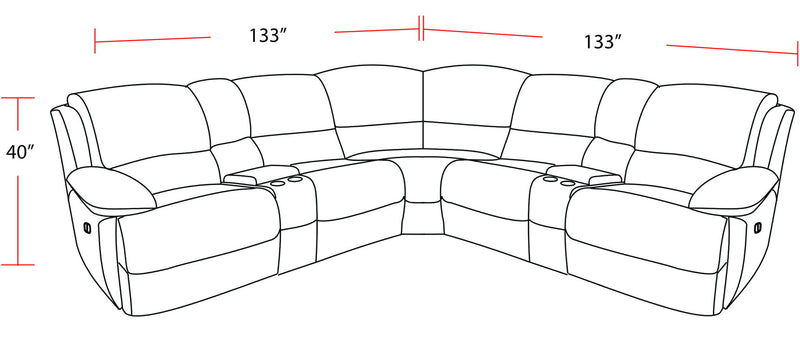 Spartacus - Power Reclining Sectional - JaxCo Furniture