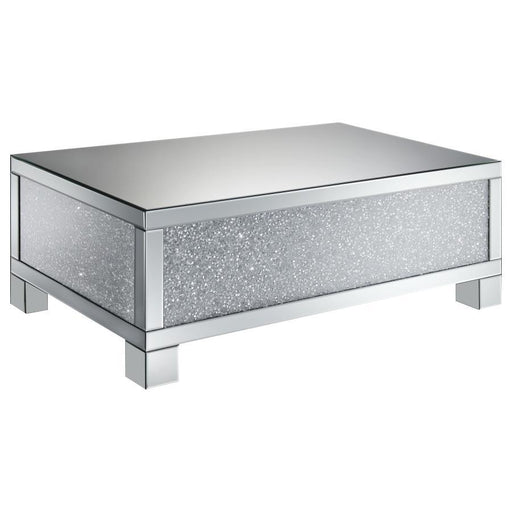 Gillian - Rectangular Mirrored Acrylic Coffee Table - Silver - JaxCo Furniture