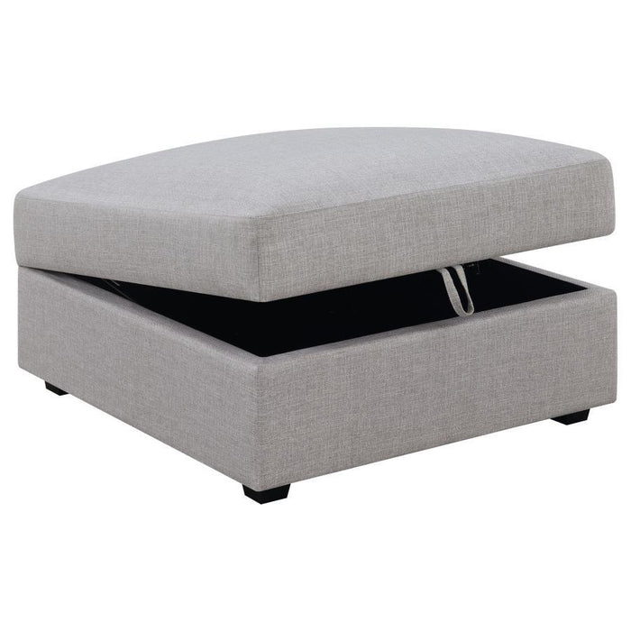 Cambria - Square Upholstered Storage Ottoman - Gray - JaxCo Furniture