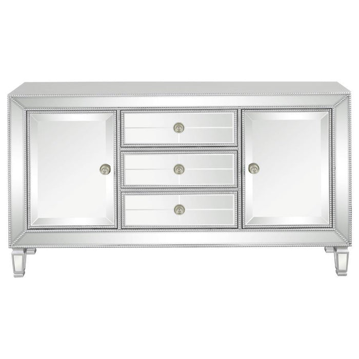 Leticia 3-Drawer Mirrored Storage Accent Cabinet - Silver - JaxCo Furniture