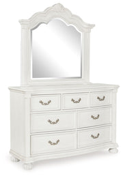 Montelaine - Antique White - Dresser And Mirror - JaxCo Furniture