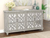 Melanie - 4 Door Wood Trellis Accent Cabinet - Distressed White - JaxCo Furniture