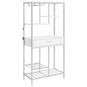 Figueroa - 5-Shelf Wine Storage Bar Cabinet - White High Gloss - JaxCo Furniture