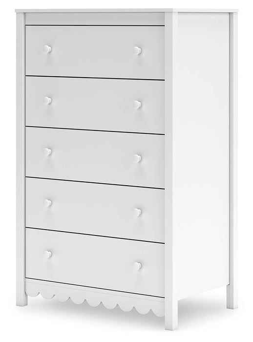 Hallityn - White - Five Drawer Chest