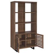 Maddox - 3-Shelf Cabinet Bookcase - Walnut - JaxCo Furniture