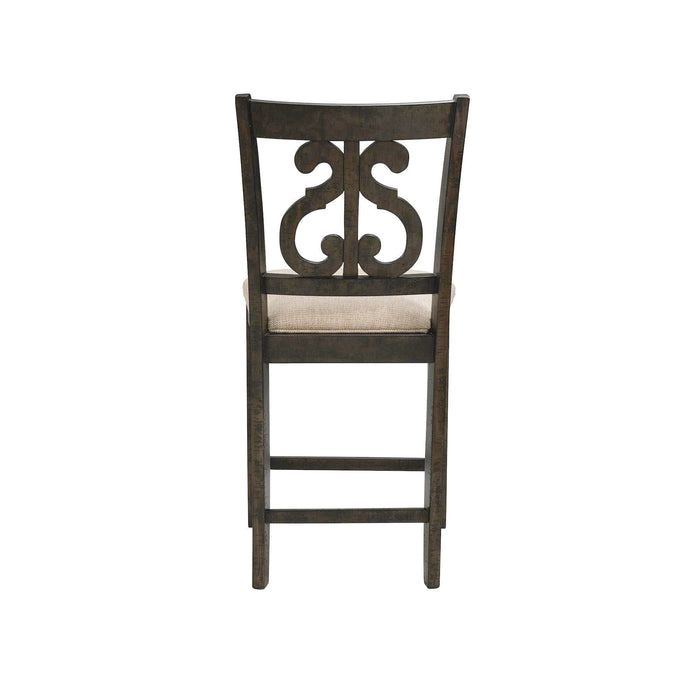 Stone - Counter Swirl Back Side Chair (Set of 2) - Smokey Walnut - JaxCo Furniture