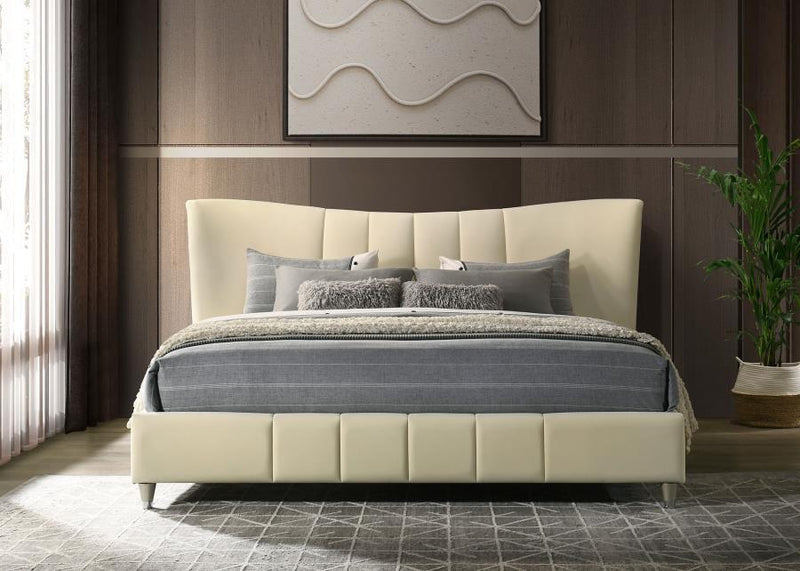 Evelyn - Upholstered Panel Platform Bed - JaxCo Furniture