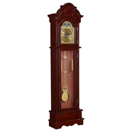 Diggory - Grandfather Clock With Adjustable Chime - Brown Red - JaxCo Furniture