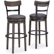 Caitbrook - Gray - Tall UPH Swivel Barstool - JaxCo Furniture