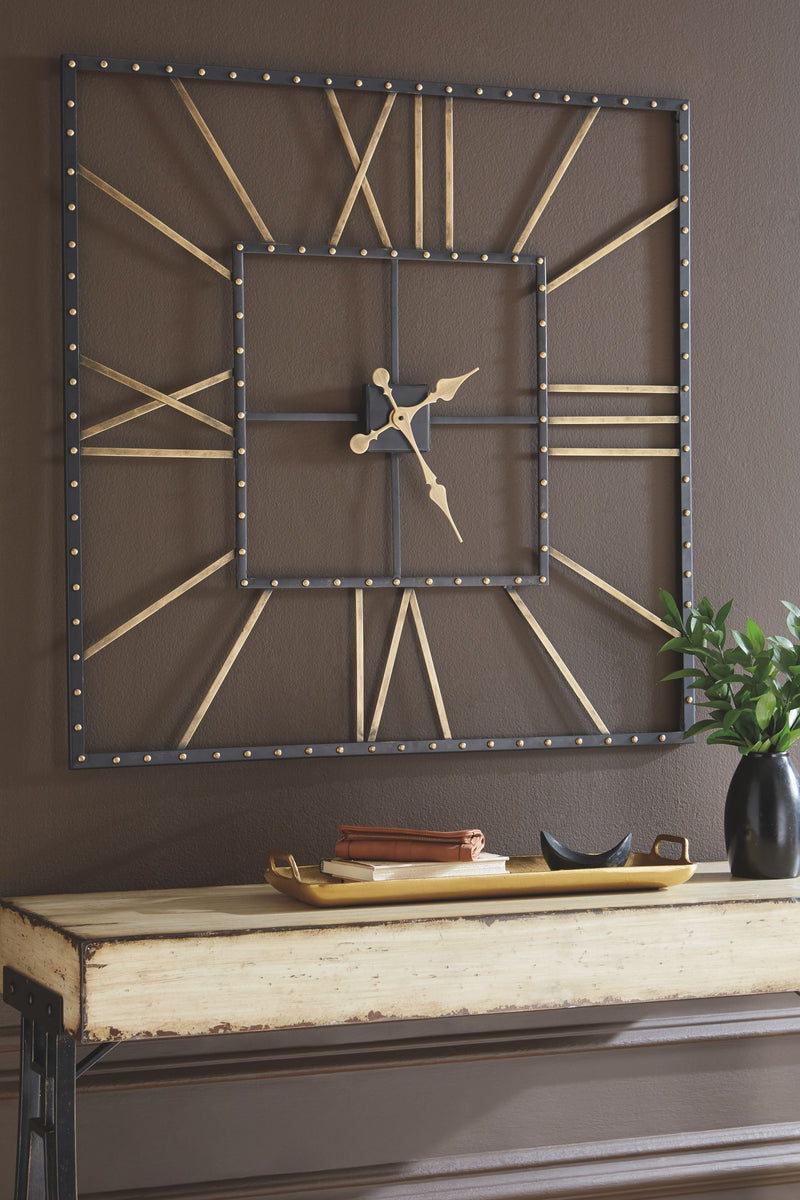 Thames - Black / Gold Finish - Wall Clock - JaxCo Furniture