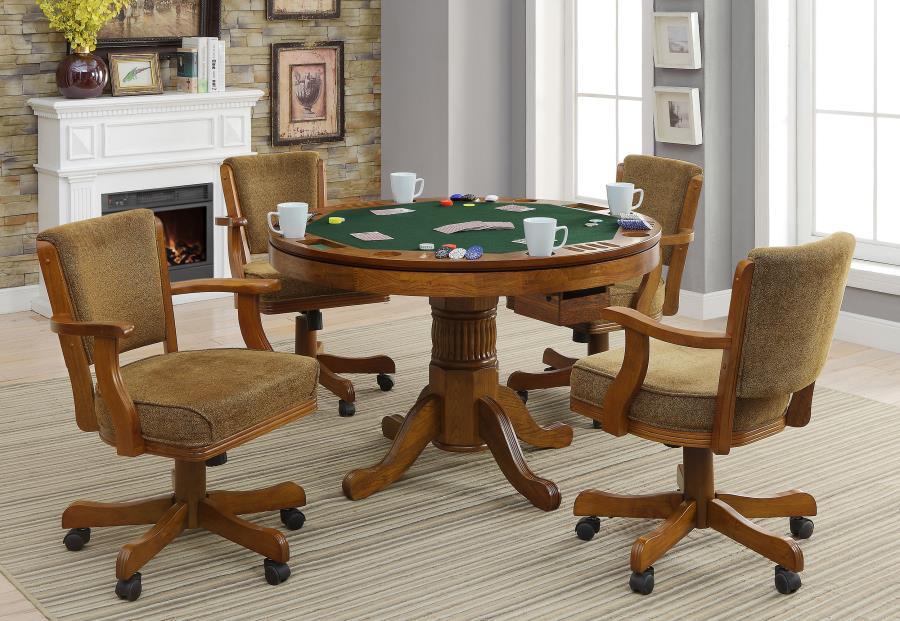 Mitchell - 5-Piece Dining And Game Table Set - Amber - JaxCo Furniture