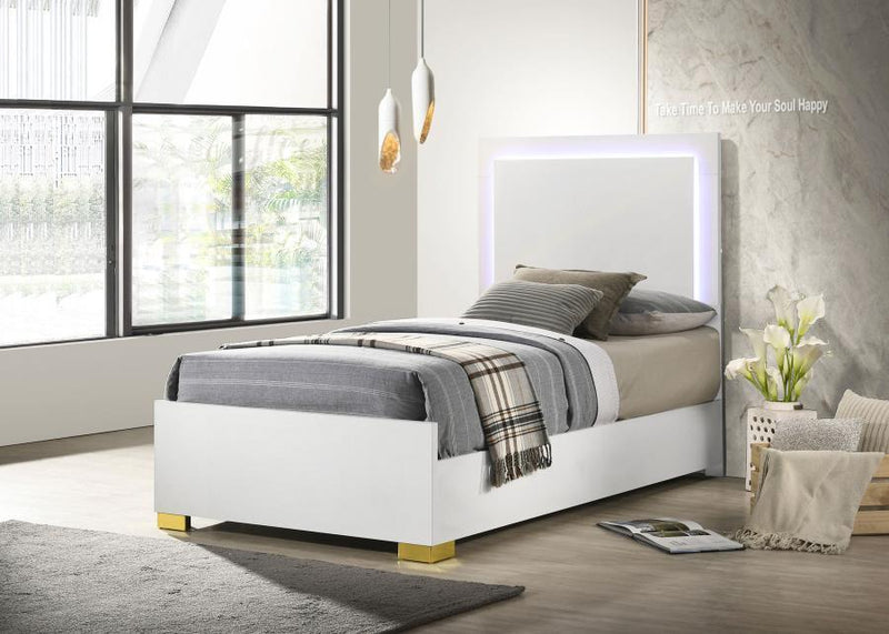 Marceline - Wood LED Panel Bed - JaxCo Furniture