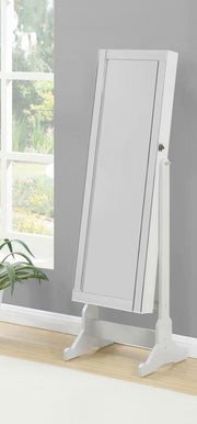 Yvonne - Cheval Mirror With Jewelry Storage - Dove Gray - JaxCo Furniture
