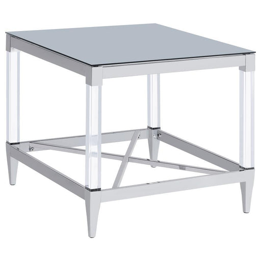 Lindley - Square Tempered Mirror Acrylic Table - JaxCo Furniture