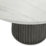 Caspia - 47" Outdoor Round Dining Table - White / Dark Gray - JaxCo Furniture