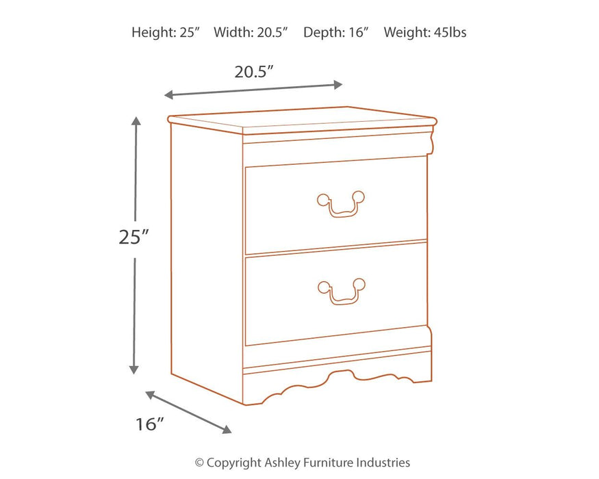 Anarasia - White - Two Drawer Night Stand - JaxCo Furniture