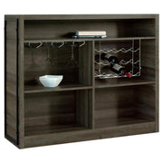 Joe - 5-Shelf Composite Wood Home Bar Wine Cabinet - Aged Oak - JaxCo Furniture