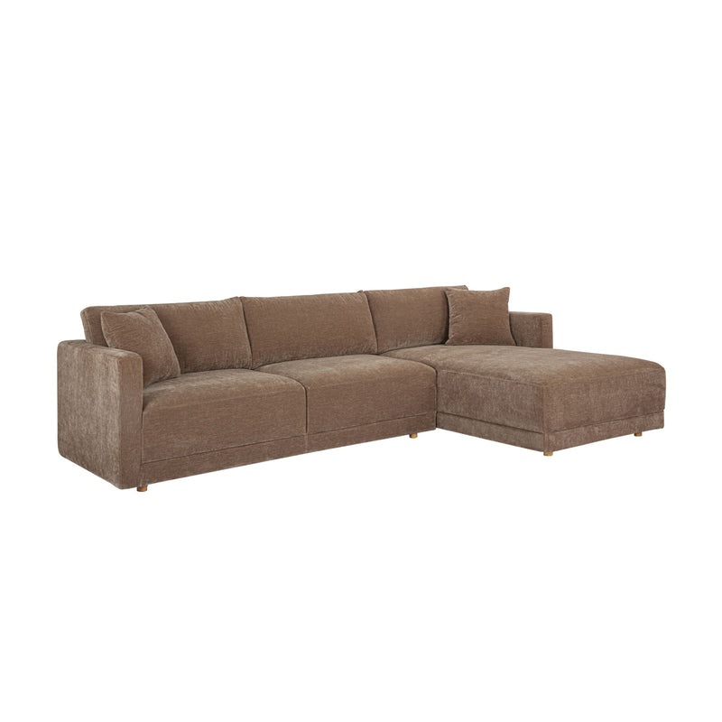 Bryn - Sectional Camel Right Stationary Sofa - Light Brown - JaxCo Furniture