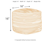 Absalom - Denim - Pouf - JaxCo Furniture