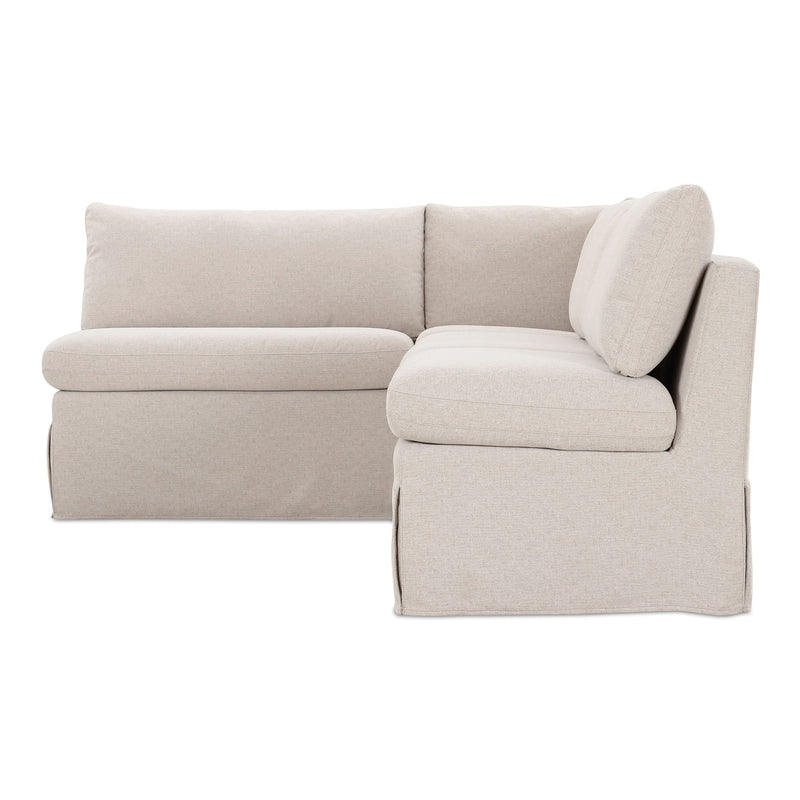 Fable - Slipcover Dining Banquette L-Shape Sectional With Slipper Chair - Beige - JaxCo Furniture