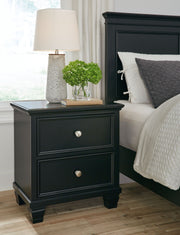 Lanolee - Black - Two Drawer Nightstand - JaxCo Furniture