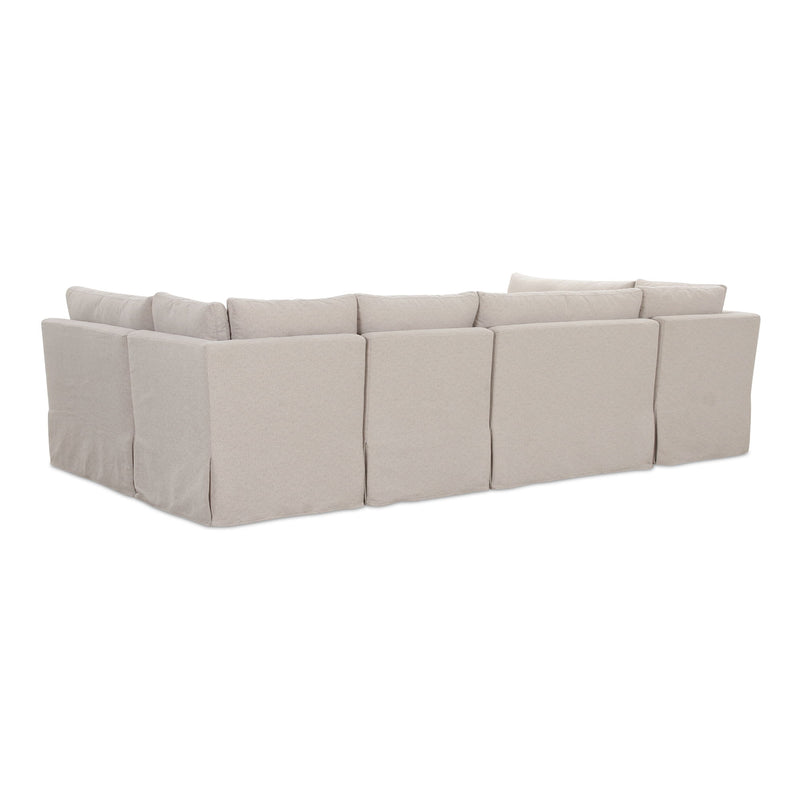 Fable - 6 Piece Slipcover Dining Banquette U-Shape - Beige - JaxCo Furniture