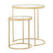 Maylin - 2 Piece Round Glass Top Nesting Table Set - Gold - JaxCo Furniture