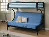 Montgomery - Metal Twin Over Futon Bunk Bed - Black - JaxCo Furniture