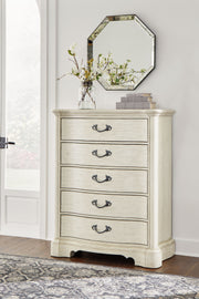Arlendyne - Antique White - Five Drawer Chest - JaxCo Furniture