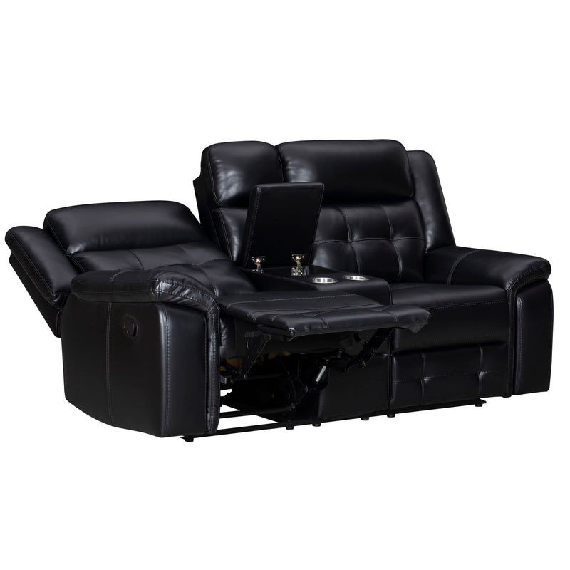 Clayton - Manual Reclining Console Loveseat - Phantom - JaxCo Furniture