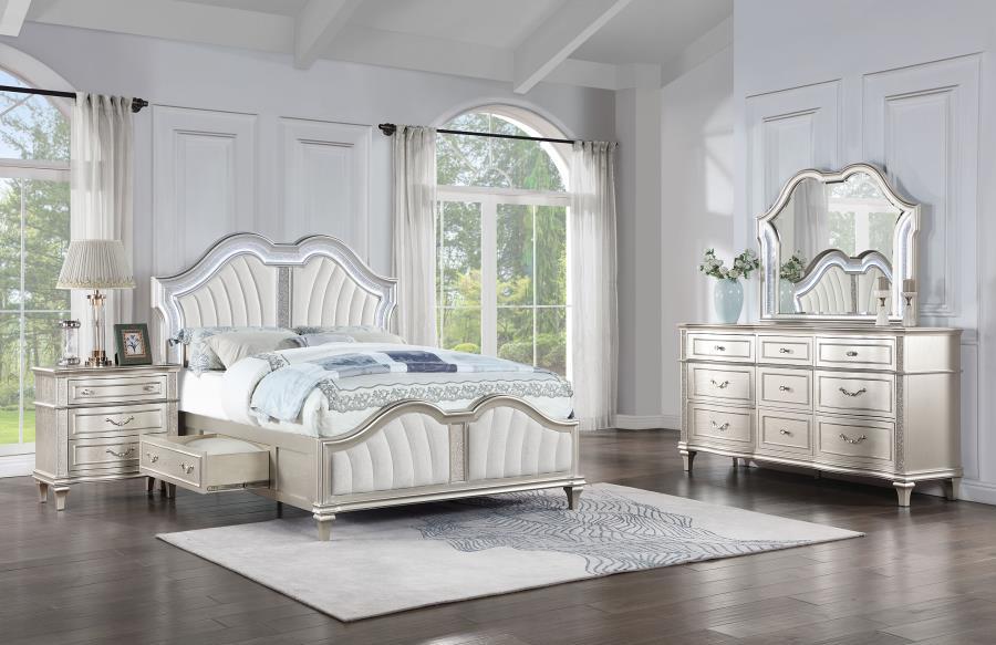 Evangeline - Storage Bedroom Set With LED Headboard - JaxCo Furniture