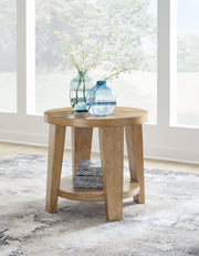 Kristiland - Light Brown - Round End Table - JaxCo Furniture