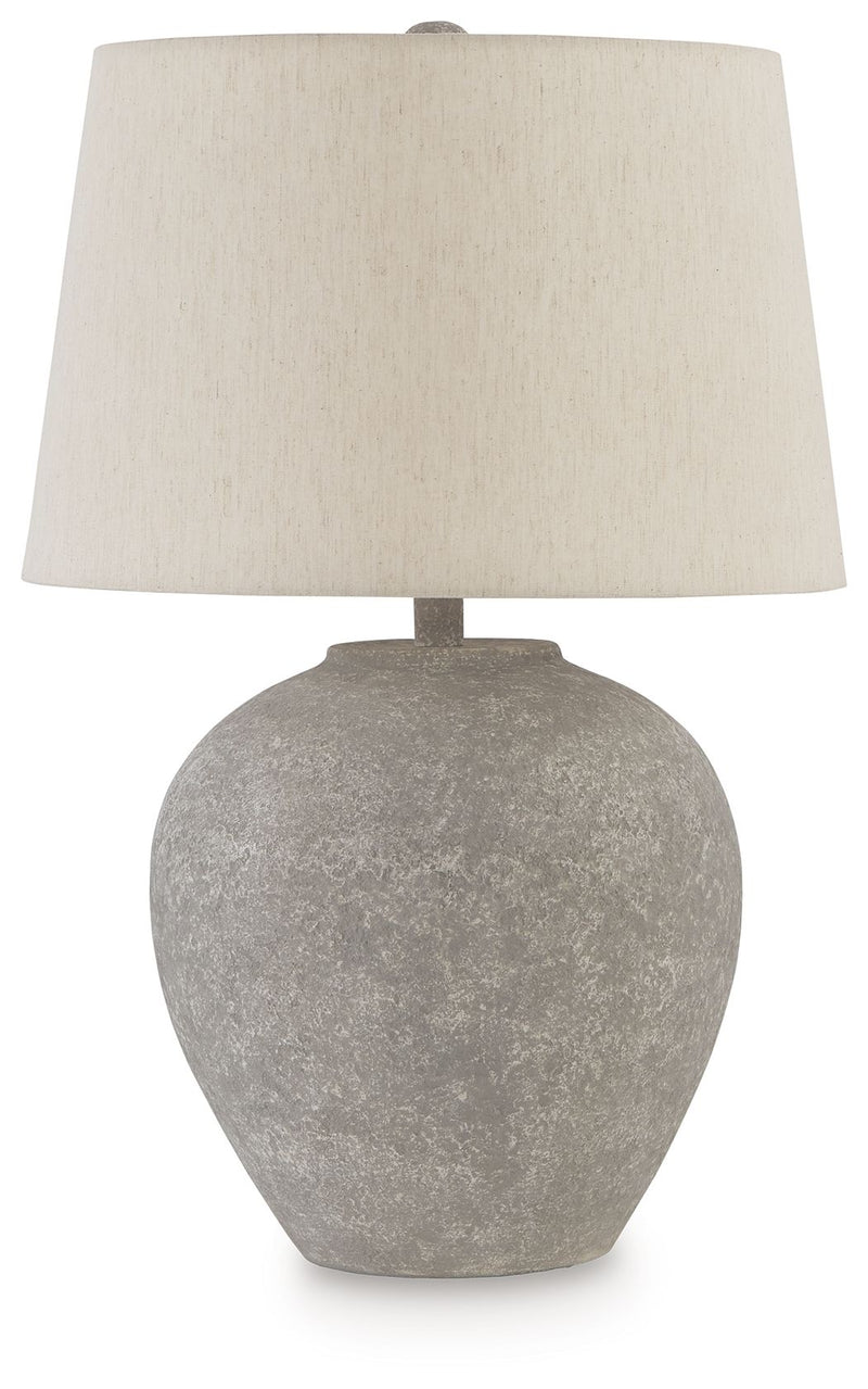 Dreward - Distressed Gray - Paper Table Lamp - JaxCo Furniture