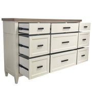 Americana Modern Bedroom - 9 Drawer Dresser - Cotton - JaxCo Furniture