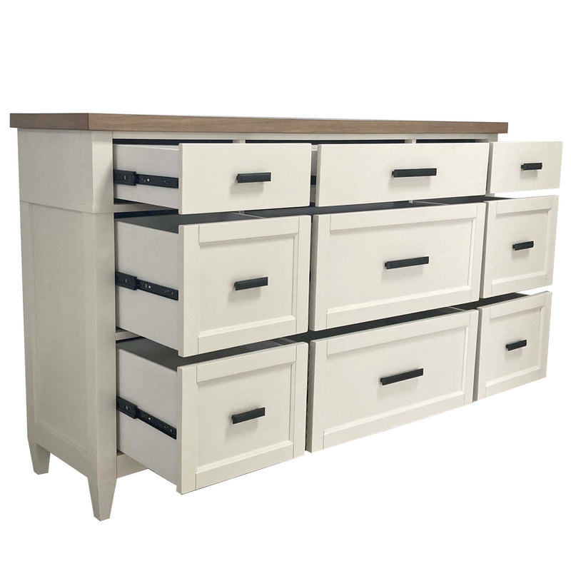 Americana Modern Bedroom - 9 Drawer Dresser - Cotton - JaxCo Furniture