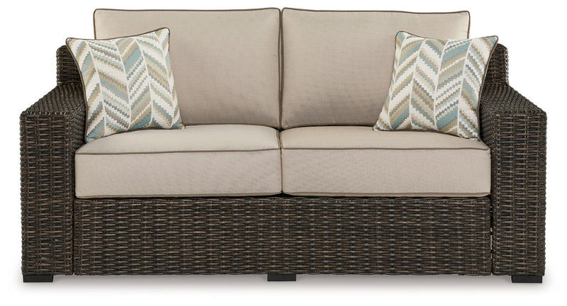 Coastline Bay - Brown - Loveseat W/Cushion - JaxCo Furniture