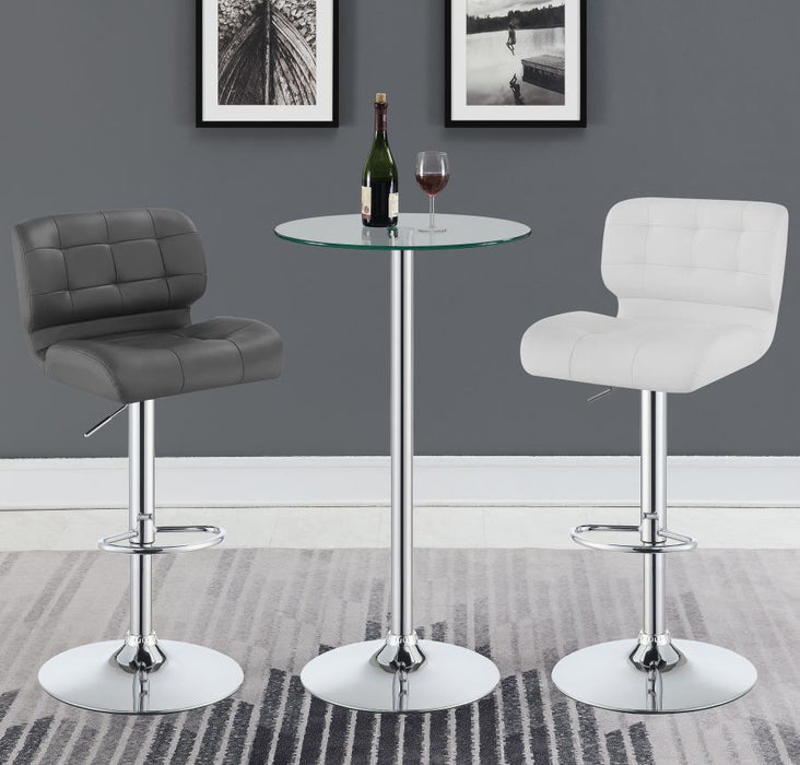 Abiline - Round Glass Top Bistro Bar Table - Chrome - JaxCo Furniture