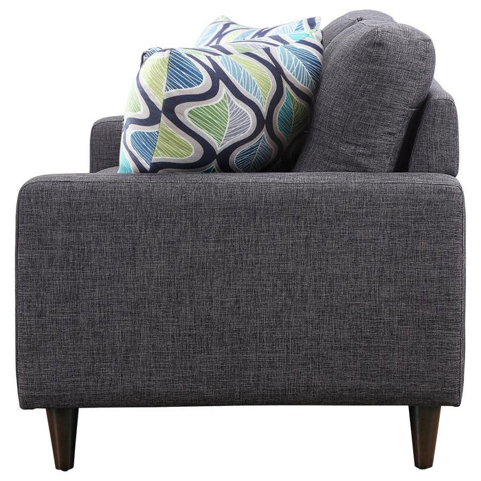 Watsonville - Upholstered Track Arm Tufted Loveseat - Gray - JaxCo Furniture