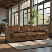 Beckham Chestnut Leather Sofa - JaxCo Furniture
