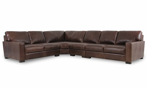 Beckham Leather Sectional with Armless Chair